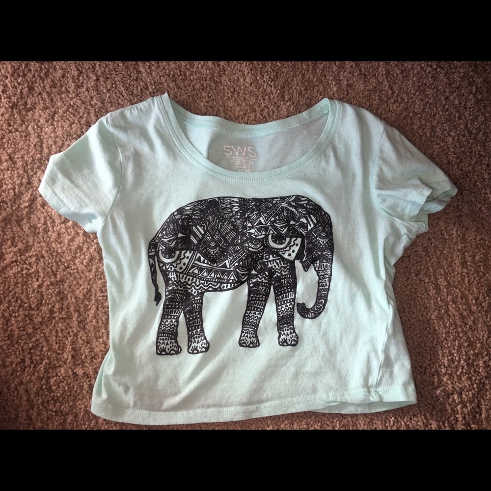 Tribal elephant cropped top.